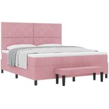  Krevet s opruga kutije Ružičasta 200 x 180 cm Baršun | shoptok.hr