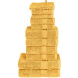 vidaXL Komplet brisač iz bombaža 12-delni SOLUND zlata 600 gsm Cene