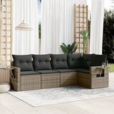 Maison Chic Seti vrtnega pohištva - Vrtna garnitura - Vrtni pohištvo set 5-delna z blazinami siv poli ratan, (21817028) | Shoptok.si