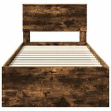  Krevetna konstrukcija s uzglavljem Dimljeni hrast 90 x 190 cm | shoptok.hr