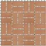  Talne plošče 11 kosov WPC 30x30 cm 1 m² rjave, (21143963)