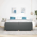  Krevetna konstrukcija Tamno siva 200 x 200 cm tkanina | shoptok.hr