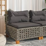 Maison Chic Vrtni kavč - Zunanji kavč brez naslonjal z blazinami siv poli ratan, (22041856) | Shoptok.si