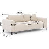 Ropez Krem sofa 217 cm Helio – | shoptok.hr