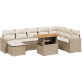 vidaXL 9-dijelni set vrtnih sofa s jastucima bež od poliratana | shoptok.hr
