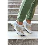 VINCEZA Fashionable Sport Shoes Women's Sneakers White and Gold Danielle | Shoptok.si
