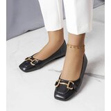 Gemre Black ballet flats with gold embellishment Iris | Shoptok.si