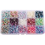 INF Komplet kroglic iz umetnih biserov - 15 barv za izdelavo nakita 8 mm, (21838559) | Shoptok.si