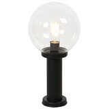 QAZQA Stoječa zunanja svetilka črna s prozorno kroglo 50 cm IP44 - Sfera Cene