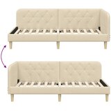  Kutni okvir kreveta Krema 90 x 200 cm tkanina | shoptok.hr