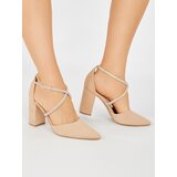 Shelvt Suede beige pumps with sequins | Shoptok.si