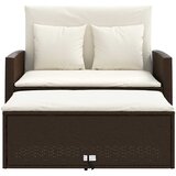  Vrtni dvosjed s jastucima smeđi od poliratana Brown and cream | Shoptok.si