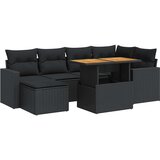 vidaXL 7-dijelni set vrtnih sofa od poliratana s jastucima crni | shoptok.hr