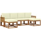 vidaXL Zunanja garnitura za sedenje 6 pcs Naravna in smetana Poliester, (5000280393) | Shoptok.si