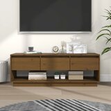 vidaXL TV omarica medeno rjava 110,5x34x40 cm trdna borovina Cene