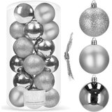  Set Božićnih kuglica 4 cm, srebrne - 20 komada | shoptok.hr