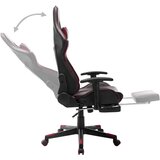 vidaXL Gaming stol z oporo za noge črno in vinsko rdeče umetno usnje | Shoptok.si