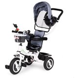 ECO TOYS tricikl s okretnim sjedalom 360 s bijelom konstrukcijom i košaricom, siva | shoptok.hr