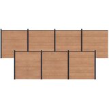 PANEL ograde 7 pcs WPC i aluminij Smeđa | Shoptok.si