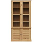 vidaXL Steklena vitrina VIGO 85x35x170 cm trdna borovina | Shoptok.si
