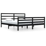 Furnova Posteljni okvir črn iz trdne borovine 200x200 cm, (21934135) | Shoptok.si