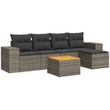  6-dijelni set vrtnih sofa od poliratana s jastucima sivi | shoptok.hr