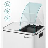 Songmics Kuhinjski koš, jeklen koš za smeti 2 x 15 l, stopničasti koš z notranjimi vedri in ročaji, mehko zapiranje, absorber vonjav, bela LTB30WT, (21157968) | Shoptok.si