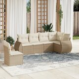  6-dijelni set vrtnih sofa s jastucima bež od poliratana | shoptok.hr