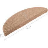  Prostirke za stepenice 15 kom 56x17x3 cm svijetlosmeđe poluokrugle | shoptok.hr