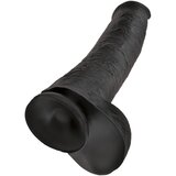 King Cock 15 - gigantski, ljepljivi, testikularni dildo (38 cm) - crni | shoptok.hr