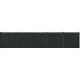 vidaXL Panel ograde 5 kom. 880 x 186 5 cm WPC i aluminij Crna - Crna 872 x 186 cm | shoptok.hr