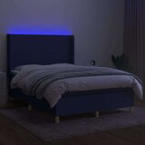  Box spring postelja z vzmetnico LED modra 140x190 cm blago, (20899022) | Shoptok.si
