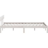  Okvir za krevet od masivne borovine bijeli 140 x 190 cm | shoptok.hr