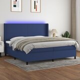 The Living Store Box spring postelja z vzmetnico LED modra 200x200 cm blago - Box Spring Postelja, (21503854) Cene