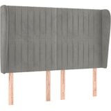  Uzglavlje s ušima svjetlosivo 147x23x118/128 cm baršunasto | shoptok.hr