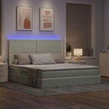  LED krevet za pohranu s madracem Svjetlosiva 160 x 200 cm | shoptok.hr
