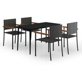 vidaXL 5-dijelni vrtni blagovaonski set crni | shoptok.hr