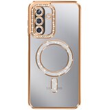 AVIZAR Ovitek za Galaxy A17, združljiv z MagSafe, z okrasnim obodom iz strasa, Zlata, (5000189523) | Shoptok.si