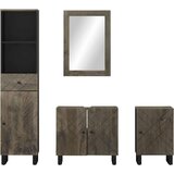 vidaXL 4-dijelni set kupaonskog namještaja crni mango od punog drveta | shoptok.hr