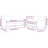  2-dijelni set sofa s jastucima svjetložuti od tkanine | shoptok.hr