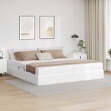  Krevet s madracem i skladištem s pohranom 2 kom. Bijelo Koža Bijela 200 x 200 cm | Shoptok.si