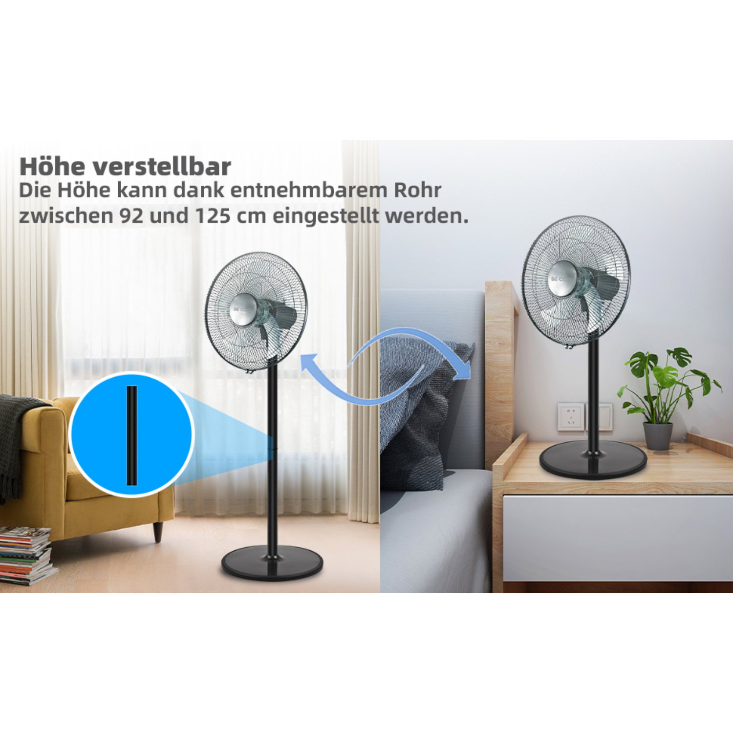 BE COOL ventilator BC40STTI2202 40cm 2 u 1 crni | shoptok.hr