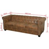 vidaXL Chesterfield kotni kavč trosed umetno usnje bele barve | Shoptok.si