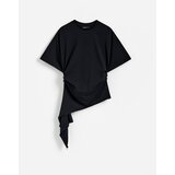 Reserved Majica kratkih rukava s asimetričnim dnom - crno | shoptok.hr