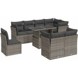  9-dijelni set vrtnih sofa od poliratana s jastucima sivi | shoptok.hr