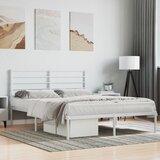 The Living Store Kovinski posteljni okvir z vzglavjem bel 120x190 cm - Posteljni Okvir, (21531466) | Shoptok.si