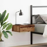 vidaXL Plavajoča nočna omarica Old Wood 40x32x15 cm Inženirski les | Shoptok.si