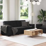  Dvodijelni set sofa s jastucima, crni baršun Crna | Shoptok.si