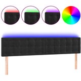 Maison Chic led posteljno vzglavje - vzglavna omarica - nočna omarica črno 200x5x78/88 cm žamet, (21708335) Cene