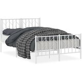  The Living Store Kovinski posteljni okvir z vzglavjem in vznožjem bel 120x190 cm - Posteljni Okvir, (21442633) | Shoptok.si